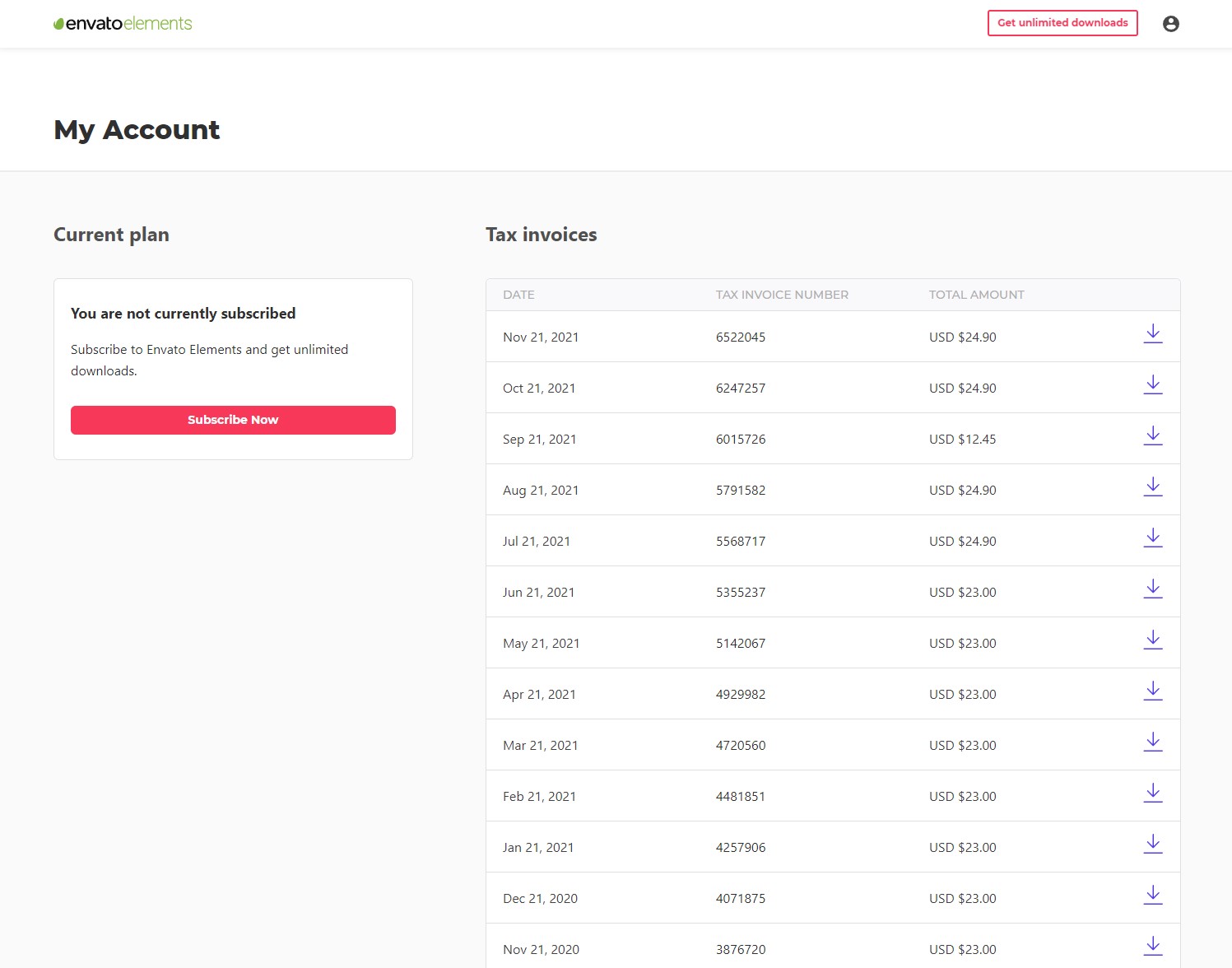 envato-elements-my-account