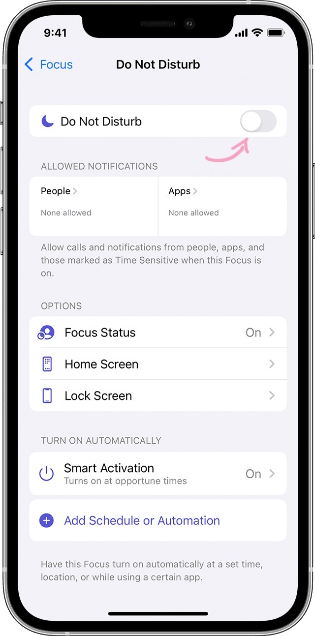 Turn Do Not Disturb Off